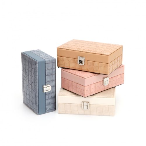 Ékszertartó doboz kis Műbőr Kígyóbőr Mintás - Kék