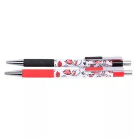   Vinson Lipstick golyóstoll - 0,7 mm, szívecskés és rúzs mintával