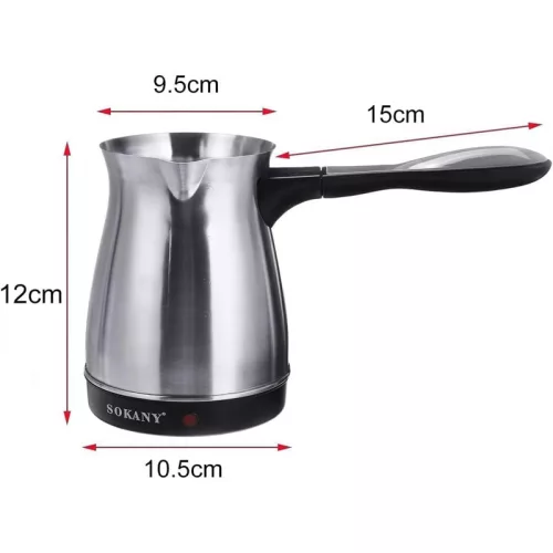 SOKANY SK-214 Elektromos Török Kávéfőző 800W – 500 ml Rozsdamentes Cezve
