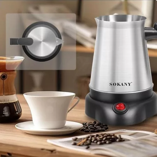 SOKANY SK-214 Elektromos Török Kávéfőző 800W – 500 ml Rozsdamentes Cezve