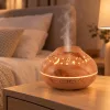 Aromaterápiás ultrahangos párásító 500 ml – világosbarna, LED világítással
