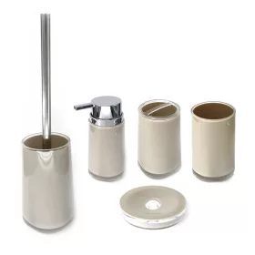   5 részes fürdőszoba szett – bézs színű, ABS műanyagból, modern elegáns design