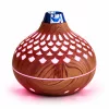 Aromaterápiás ultrahangos párásító 260 ml – világosbarna, LED világítással