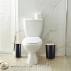 Fürdőszobai kiegészítők 6db, Bambusz fogkefe tartó szappanadagoló WC kefe szemetes - Fekete