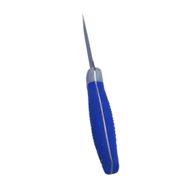   Étkezéshez és konyhai előkészítéshez alkalmas konyhakés, kék, műanyag nyéllel, 20 cm teles hossz, penge: 10 cm