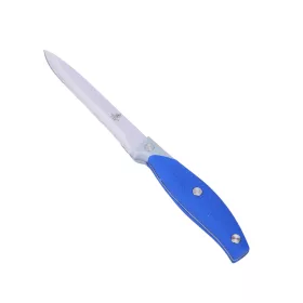   Étkezéshez, konyhai előkészítéshez alkalmas kék nyelű konyhakés, 24 cm - teljes hossz, penge 13,5 cm