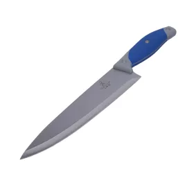   Széles pengéjű, kék nyelű konyhakés, 33 cm - teljes hossz, penge 20 cm