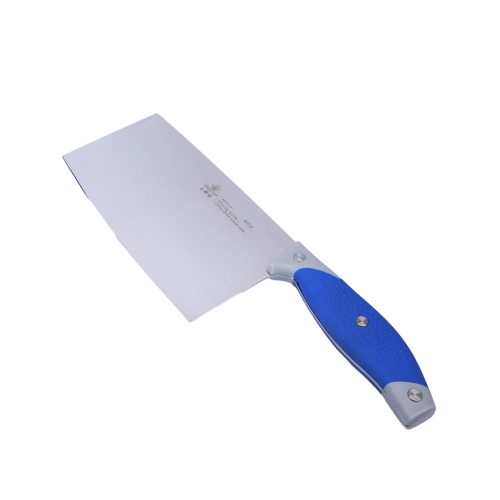 Kék műanyag nyelű konyhakés, 30,5 cm - teljes hossz, penge:18 x 9 cm, daraboláshoz