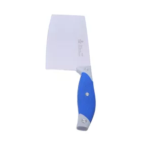   Kék műanyag nyelű konyhakés, 30,5 cm - teljes hossz, penge:18 x 9 cm, daraboláshoz