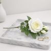 66 cm-es 3 Bimbós Fehér Selyem Rózsa – Élethű Műrózsa Ág Elegáns Dekorációhoz