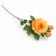 66 cm-es 3 Bimbós Narancs–Sárga Selyem Rózsa – Élethű Műrózsa Ág Dekorációhoz