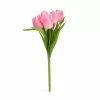 Prémium mesterséges tulipán virágcsokor 50 cm – 7 szálas rózsaszín tulipán dekorációs művirág csokor