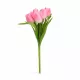 Prémium mesterséges tulipán virágcsokor 50 cm – 7 szálas rózsaszín tulipán dekorációs művirág csokor