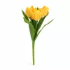 Prémium mesterséges tulipán virágcsokor 50 cm – 7 szálas citromsárga tulipán dekorációs művirág csokor