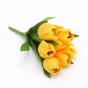 Prémium mesterséges tulipán virágcsokor 50 cm – 7 szálas citromsárga tulipán dekorációs művirág csokor
