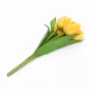 Prémium mesterséges tulipán virágcsokor 50 cm – 7 szálas citromsárga tulipán dekorációs művirág csokor