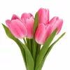 Prémium mesterséges tulipán virágcsokor 50 cm – 7 szálas ciklámen tulipán dekorációs művirág csokor