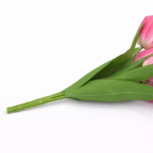 Prémium mesterséges tulipán virágcsokor 50 cm – 7 szálas ciklámen tulipán dekorációs művirág csokor