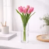 Prémium mesterséges tulipán virágcsokor 50 cm – 7 szálas ciklámen tulipán dekorációs művirág csokor