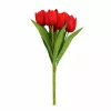 Prémium mesterséges tulipán virágcsokor 50 cm – 7 szálas piros tulipán dekorációs művirág csokor