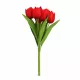 Prémium mesterséges tulipán virágcsokor 50 cm – 7 szálas piros tulipán dekorációs művirág csokor