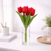 Prémium mesterséges tulipán virágcsokor 50 cm – 7 szálas piros tulipán dekorációs művirág csokor