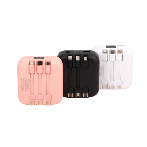 PowerBank ViakIng 10000 mAh, tükörrel és 3 féle kábellel