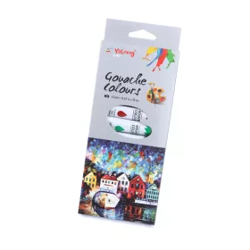   Yalong gouache festékkészlet 12×12 ml – élénk, vízbázisú festék