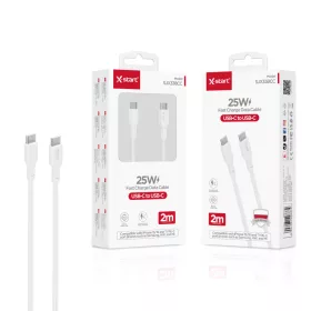   X-start SJX338CC USB-C–USB-C gyorstöltő adatkábel 25 W, 2 m, fehér