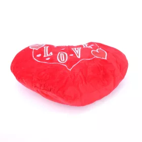   Valentin napi plüss szív 30 cm széles, 22 cm magas, Love feliratos - két szív a szöveg két végén