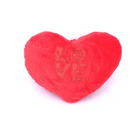   Valentin napi plüss szív 21 cm széles, 14 cm magas, LOVE feliratos (pirossal)