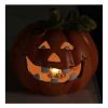 Kerámia Halloween tök LED világítással - 13 cm