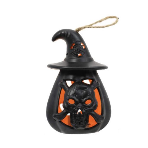 Halloween LED mécses akasztható - műanyag, 12 cm