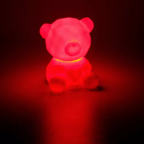 Mini maci LED világítással, fehér - 6 cm - Stílusos dekoráció és hangulatlámpa