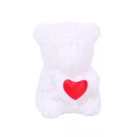   Rózsamaci mini LED világítással, fehér - 6 cm - Elegáns éjszakai lámpa és dekoráció