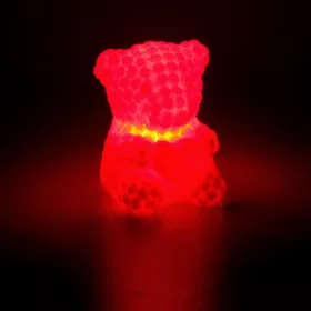   Rózsamaci mini LED világítással, fehér - 6 cm - Elegáns éjszakai lámpa és dekoráció