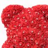 Rózsamaci fehérszín vöros szívvel, Telecsillogó strasszkövekkel 40 cm díszdobozban