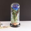 Mesterséges Rózsa Üvegbúrában - Ledes - 20 cm, Kék