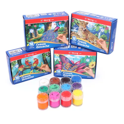 Yalong Gouache festék 12 színű - 15 ml festék készlet
