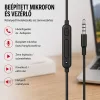 X-start vezetékes sztereó fülhallgató mikrofonnal fekete – 3,5 mm jack, 120 cm kábel, ergonomikus sport kialakítás