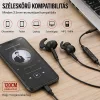 X-start vezetékes sztereó fülhallgató mikrofonnal fekete – 3,5 mm jack, 120 cm kábel, ergonomikus sport kialakítás