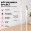 X-start fehér vezetékes sztereó fülhallgató mikrofonnal – 3,5 mm jack, 120 cm kábel, ergonomikus sport kialakítás