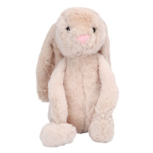 Puha plüss nyuszi hosszú fülekkel – világos barna, 38 cm