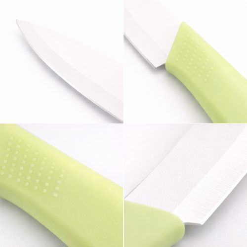 Rozsdamentes acél konyhakés 20 cm – zöld ergonomikus markolattal, 10 cm pengével