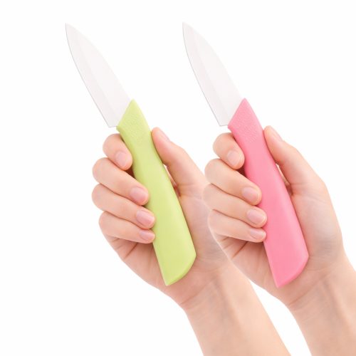 Rozsdamentes acél konyhakés 20 cm – zöld ergonomikus markolattal, 10 cm pengével