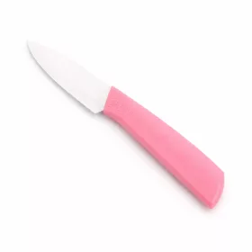   Rozsdamentes acél konyhakés 20 cm – rózsaszín ergonomikus markolattal, 10 cm pengével