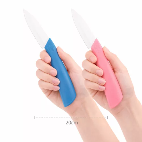 Rozsdamentes acél konyhakés 20 cm – rózsaszín ergonomikus markolattal, 10 cm pengével