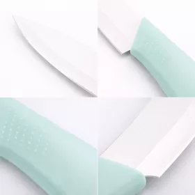   Rozsdamentes acél konyhakés – zöld ergonomikus markolattal, 12 cm pengével