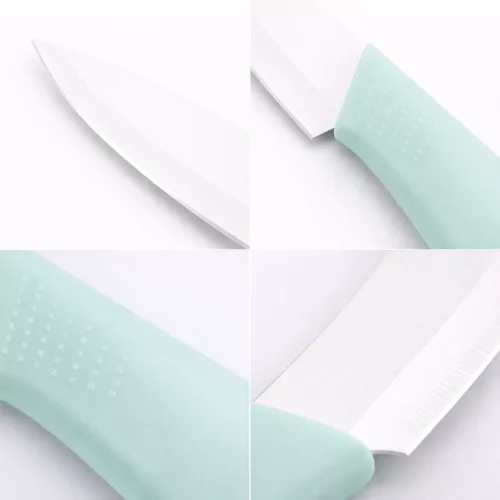 Rozsdamentes acél konyhakés – zöld ergonomikus markolattal, 12 cm pengével