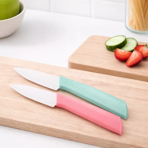 Rozsdamentes acél konyhakés – zöld ergonomikus markolattal, 12 cm pengével